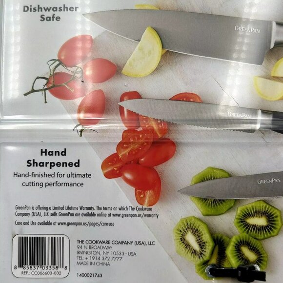 GreenPan 3pc Titanium Starter Cutlery Set Eco-Friendly Heat Treated Slip-Resist - Picture 8 of 12